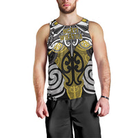 Personalised Maori Ngati Whatua Men Tank Top Silver Fern Kowhaiwhai Art LT01 - Polynesian Pride