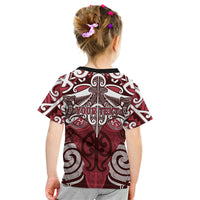 Personalised Maori Te Arawa Kid T Shirt Silver Fern Kowhaiwhai Art LT01 - Polynesian Pride