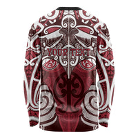 Personalised Maori Te Arawa Long Sleeve Shirt Silver Fern Kowhaiwhai Art LT01 - Polynesian Pride