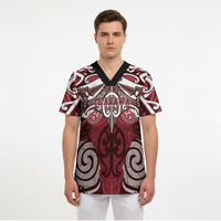 Personalised Maori Te Arawa Scrub Top Silver Fern Kowhaiwhai Art LT01 - Polynesian Pride