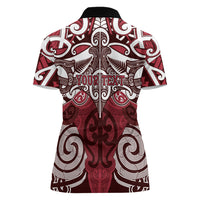 Personalised Maori Te Arawa Women Polo Shirt Silver Fern Kowhaiwhai Art LT01 - Polynesian Pride