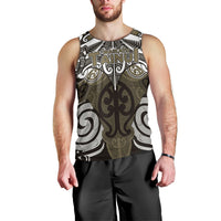 Personalised Maori Waikato Tainui Men Tank Top Silver Fern Kowhaiwhai Art LT01 - Polynesian Pride
