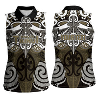 Personalised Maori Waikato Tainui Women Sleeveless Polo Shirt Silver Fern Kowhaiwhai Art LT01 - Polynesian Pride