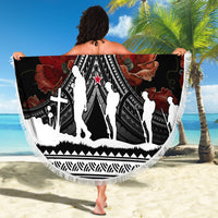 New Zealand ANZAC Day Beach Blanket Poppy With Polynesian Pattern LT01 - Polynesian Pride