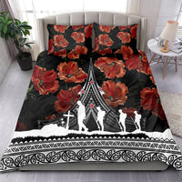 New Zealand ANZAC Day Bedding Set Poppy With Polynesian Pattern LT01 - Polynesian Pride