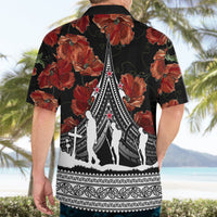 New Zealand ANZAC Day Hawaiian Shirt Poppy With Polynesian Pattern LT01 - Polynesian Pride