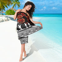 New Zealand ANZAC Day Sarong Poppy With Polynesian Pattern LT01 - Polynesian Pride