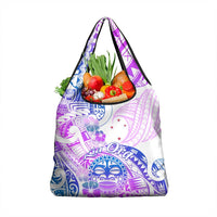 Kia Ora Maori New Zealand Pastel Grocery Bag Sun Ta Moko Lilac Version LT01 1-pack One Size Purple - Polynesian Pride
