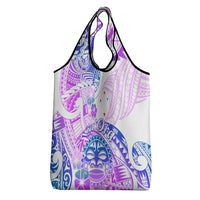 Kia Ora Maori New Zealand Pastel Grocery Bag Sun Ta Moko Lilac Version LT01 - Polynesian Pride