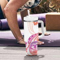 Kia Ora Maori New Zealand Pastel Tumbler With Handle Sun Ta Moko Sunset Version LT01 - Polynesian Pride