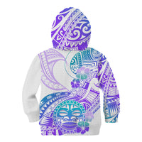Kia Ora Maori New Zealand Pastel Kid Hoodie Sun Ta Moko Violet Version LT01 - Polynesian Pride