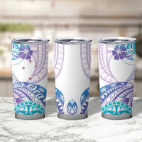 Kia Ora Maori New Zealand Pastel Tumbler Cup Sun Ta Moko Violet Version LT01 - Polynesian Pride