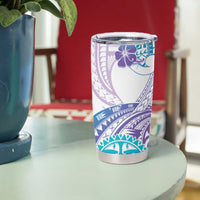 Kia Ora Maori New Zealand Pastel Tumbler Cup Sun Ta Moko Violet Version LT01 - Polynesian Pride