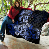 Aotearoa Kia Ora New Zealand Ta Moko Blue Version Quilt LT01 - Polynesian Pride