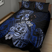 Aotearoa Kia Ora New Zealand Ta Moko Blue Version Quilt Bed Set LT01 - Polynesian Pride