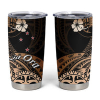 Aotearoa Kia Ora New Zealand Ta Moko Gold Version Tumbler Cup LT01 Gold - Polynesian Pride