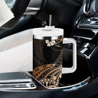 Aotearoa Kia Ora New Zealand Ta Moko Gold Version Tumbler With Handle LT01 - Polynesian Pride