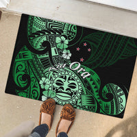Aotearoa Kia Ora New Zealand Ta Moko Green Version Rubber Doormat LT01 - Polynesian Pride
