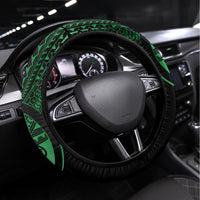Aotearoa Kia Ora New Zealand Ta Moko Green Version Steering Wheel Cover LT01 Universal Fit Green - Polynesian Pride