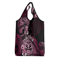 Aotearoa Kia Ora New Zealand Ta Moko Pink Version Grocery Bag LT01 - Polynesian Pride