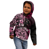 Aotearoa Kia Ora New Zealand Ta Moko Pink Version Kid Hoodie LT01 - Polynesian Pride
