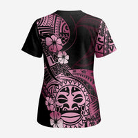 Aotearoa Kia Ora New Zealand Ta Moko Pink Version Scrub Top LT01 - Polynesian Pride