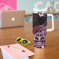 Aotearoa Kia Ora New Zealand Ta Moko Pink Version Tumbler With Handle LT01 - Polynesian Pride
