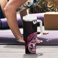 Aotearoa Kia Ora New Zealand Ta Moko Pink Version Tumbler With Handle LT01 - Polynesian Pride