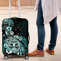 Aotearoa Kia Ora New Zealand Ta Moko Turquoise Version Luggage Cover LT01 Turquoise - Polynesian Pride