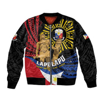 Personalized Lapulapu The First Filipino Hero Bomber Jacket Polynesian Pattern