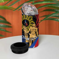 Personalized Lapulapu The First Filipino Hero 4 in 1 Can Cooler Tumbler Polynesian Pattern LT01 - Polynesian Pride