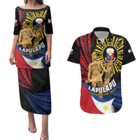 Personalized Lapulapu The First Filipino Hero Couples Matching Puletasi and Hawaiian Shirt Polynesian Pattern LT01 Black - Polynesian Pride
