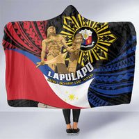 Lapulapu The First Filipino Hero Hooded Blanket Polynesian Pattern LT01 One Size Black - Polynesian Pride