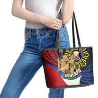 Lapulapu The First Filipino Hero Leather Tote Bag Polynesian Pattern LT01 - Polynesian Pride
