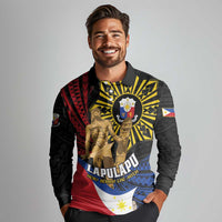 Personalized Lapulapu The First Filipino Hero Long Sleeve Polo Shirt Polynesian Pattern