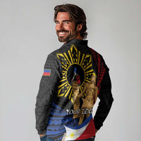 Personalized Lapulapu The First Filipino Hero Long Sleeve Polo Shirt Polynesian Pattern