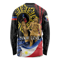 Personalized Lapulapu The First Filipino Hero Long Sleeve Shirt Polynesian Pattern LT01 - Polynesian Pride