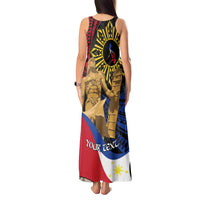 Personalized Lapulapu The First Filipino Hero Tank Maxi Dress Polynesian Pattern LT01 - Polynesian Pride