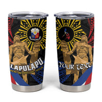 Personalized Lapulapu The First Filipino Hero Tumbler Cup Polynesian Pattern LT01 Black - Polynesian Pride