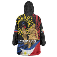 Personalized Lapulapu The First Filipino Hero Wearable Blanket Hoodie Polynesian Pattern LT01 - Polynesian Pride