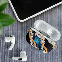 Puakenikeni Maile Lei AirPods Case Frangipani Blue Tropical Leaves LT01 - Polynesian Pride