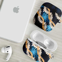 Puakenikeni Maile Lei AirPods Case Frangipani Blue Tropical Leaves LT01 - Polynesian Pride