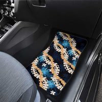 Puakenikeni Maile Lei Car Mats Frangipani Blue Tropical Leaves LT01 - Polynesian Pride