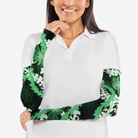 Puakenikeni Maile Lei Arm Sleeves Frangipani Green Tropical Leaves LT01 - Polynesian Pride
