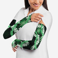 Puakenikeni Maile Lei Arm Sleeves Frangipani Green Tropical Leaves LT01 - Polynesian Pride