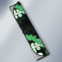 Puakenikeni Maile Lei Auto Sun Shade Frangipani Green Tropical Leaves LT01 - Polynesian Pride