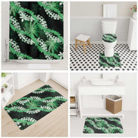 Puakenikeni Maile Lei Bathroom Set Frangipani Green Tropical Leaves LT01 - Polynesian Pride