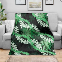 Puakenikeni Maile Lei Blanket Frangipani Green Tropical Leaves LT01 - Polynesian Pride
