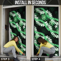 Puakenikeni Maile Lei Door Cover Frangipani Green Tropical Leaves LT01 - Polynesian Pride
