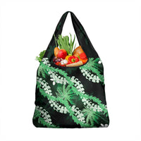 Puakenikeni Maile Lei Grocery Bag Frangipani Green Tropical Leaves LT01 1-pack One Size Green - Polynesian Pride